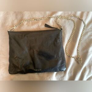 Topshop Black Leather Crossbody Bag
